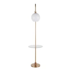 Trombone Contemporary/Glam Floor Lamp With Metal And Glass Shelf Gold (Includes LED Light Bulb) - LumiSource 18 Trombone Contemporary/Glam Floor Lamp With Metal And Glass Shelf Gold (Includes LED Light Bulb) - LumiSource -Home Decor Store GUEST 61301887 e77c 4a18 b6c3 c1a7d432c208