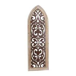 Metal Abstract Carved Design Wall Decor With Arched Frame Brown - Olivia & May -Home Decor Store GUEST 618187b5 7303 449b 9307 acedf10cc5d6