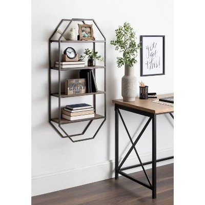 Adela Wood/Metal Decorative Wall Shelf - Kate & Laurel All Things Decor 6 Adela Wood/Metal Decorative Wall Shelf - Kate & Laurel All Things Decor - Image 4
