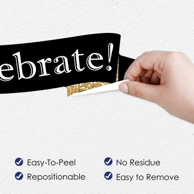 Big Dot Of Happiness Adult 70th Birthday - Gold - Peel And Stick Birthday Party Decoration - Wall Decals Backdrop 4 Big Dot Of Happiness Adult 70th Birthday - Gold - Peel And Stick Birthday Party Decoration - Wall Decals Backdrop - Image 2