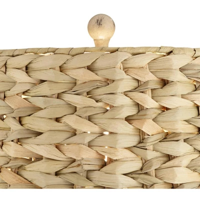 Regency Hill Carlisle Modern Coastal Table Lamps 26 1/2" High Set Of 2 Beige Sea Grass Tapered Drum Shade For Bedroom Living Room Bedside Nightstand 4 Regency Hill Carlisle Modern Coastal Table Lamps 26 1/2" High Set Of 2 Beige Sea Grass Tapered Drum Shade For Bedroom Living Room Bedside Nightstand - Image 2