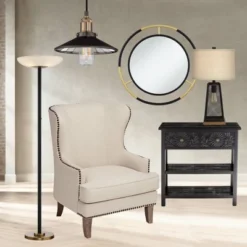 Possini Euro Design Modern Torchiere Floor Lamp LED 72" Tall Black Antique Brass White Glass Shade For Living Room Reading Uplight -Home Decor Store GUEST 63c305ac 45d8 4892 859d 528c6eb490d2