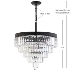 20" Wyatt Crystal Chandelier (Includes Energy Efficient Light Bulb) Bronze - JONATHAN Y -Home Decor Store GUEST 64112f62 dba0 4d96 836d 75eb021b25b4