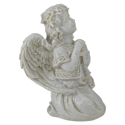 Northlight 6.75" Praying Angel With Cross Outdoor Garden Statue 4 Northlight 6.75" Praying Angel With Cross Outdoor Garden Statue - Image 2