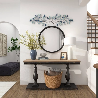 15" X 52" Metal Leaf Wall Decor With Gold Accent Blue - Olivia & May 15 15" X 52" Metal Leaf Wall Decor With Gold Accent Blue - Olivia & May - Image 13