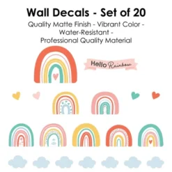 Big Dot Of Happiness Hello Rainbow - Peel And Stick Nursery And Kids Room Vinyl Wall Art Stickers - Wall Decals - Set Of 20 12 Big Dot Of Happiness Hello Rainbow - Peel And Stick Nursery And Kids Room Vinyl Wall Art Stickers - Wall Decals - Set Of 20 -Home Decor Store GUEST 664f69f4 5a1c 4cdb 81c9 98c2d091652b