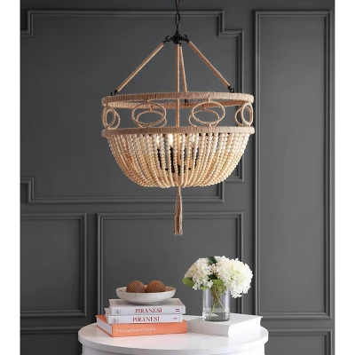 Whitley Pendant Brown Wooden Finish/Dark Gray - Safavieh 5 Whitley Pendant Brown Wooden Finish/Dark Gray - Safavieh - Image 3