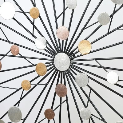 LuxenHome Silver, Black, And Gold Iron Metal Round Abstract Wall Decor 7 LuxenHome Silver, Black, And Gold Iron Metal Round Abstract Wall Decor - Image 5