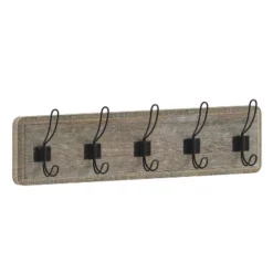 Emma And Oliver Rustic Wall Hanging Storage Rack With 5 Hooks For Entryway, Kitchen, Bathroom And More -Home Decor Store GUEST 6bac2cde d84a 48e3 9e3a c84e7c6c38b9 1