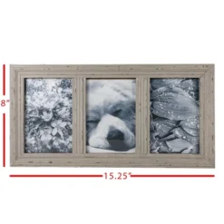 Distressed 4X6 Three Photo Frame Gray Wood, MDF & Glass - Foreside Home & Garden -Home Decor Store GUEST 6cbc0478 df11 45ed 9ffd eb9cf0fea784