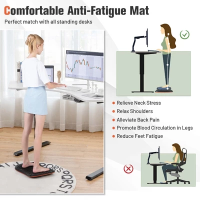 Costway Anti Fatigue Wobble Balance Board Mat W/ Massage Points For Standing Desk Workout 4 Costway Anti Fatigue Wobble Balance Board Mat W/ Massage Points For Standing Desk Workout - Image 2