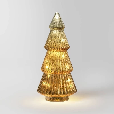 14.75" Battery Operated Lit Glass Christmas Tree Sculpture - Wondershop™ 8 14.75" Battery Operated Lit Glass Christmas Tree Sculpture - Wondershop™ - Image 6