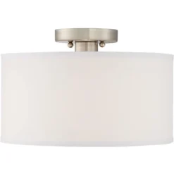 360 Lighting Adams Modern Ceiling Light Semi Flush Mount Fixtures 14" Wide Set Of 2 Brushed Nickel White Fabric Drum For Bedroom Kitchen Living Room 9 360 Lighting Adams Modern Ceiling Light Semi Flush Mount Fixtures 14" Wide Set Of 2 Brushed Nickel White Fabric Drum For Bedroom Kitchen Living Room -Home Decor Store GUEST 6ebfa7dd 580c 45a6 a7a0 349bdd1cc33c