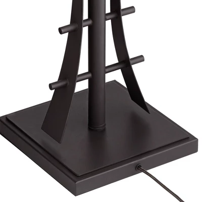 Robert Louis Tiffany Asian-Inspired Floor Lamp 62" Tall Bronze Iron Tiffany Style Jewel Tone Art Glass Shade For Living Room Reading Bedroom Office 8 Robert Louis Tiffany Asian-Inspired Floor Lamp 62" Tall Bronze Iron Tiffany Style Jewel Tone Art Glass Shade For Living Room Reading Bedroom Office - Image 6