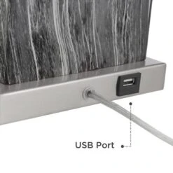 360 Lighting Connie Modern Table Lamps Set Of 2 With White Marble Riser 25" High Black Faux Marble USB Charging Port White Rectangular Shade For Desk -Home Decor Store GUEST 71589750 1e2d 47e9 a685 da6f3eb5bf29 1