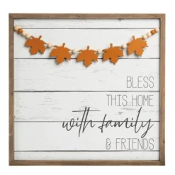 Transpac Wood 18.75 In. Multicolored Harvest Fall Blessings Slat Decor