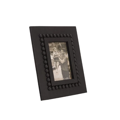 Black 4 X 6 Inch Wood Bead Decorative Wood Picture Frame - Foreside Home & Garden 3 Black 4 X 6 Inch Wood Bead Decorative Wood Picture Frame - Foreside Home & Garden