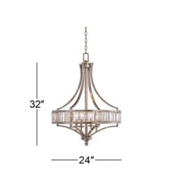 Vienna Full Spectrum Soft Silver Chandelier 24" Wide Crystal Glass 4-Light Fixture For Dining Room House Kitchen Bedroom -Home Decor Store GUEST 7393f249 f54a 47ee b388 b1dc8d26a605