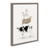 18" X 24" Sylvie Stacked Farm Animals Framed Canvas Wall Art By Amy Peterson Gray - Kate And Laurel -Home Decor Store GUEST 74aaa0e8 f7b1 469b b3a0 8e4b7f13e82b
