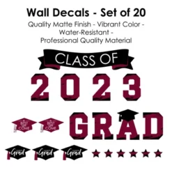 Big Dot Of Happiness Maroon Class Of 2023 Graduation Party Wall Decals Set Of 20 -Home Decor Store GUEST 74cc3c22 3eca 4d93 bc66 4d92a8ba90a4