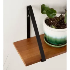 27" X 8.3" 2pc Solomon Wooden Shelf Set Brown/Black - Kate & Laurel All Things Home -Home Decor Store GUEST 752877ce ebca 4430 ba9c 5aca8d934e81