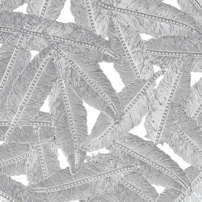 3pc Round Jax Feather Painted Iron Wall Decor Panel Set Gray - Madison Park 6 3pc Round Jax Feather Painted Iron Wall Decor Panel Set Gray - Madison Park - Image 4