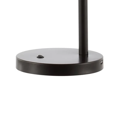 24" Troy Classic Contemporary Iron LED Task Lamp With USB Charging Port Oil Rubbed Bronze (Includes LED Light Bulb) - JONATHAN Y 8 24" Troy Classic Contemporary Iron LED Task Lamp With USB Charging Port Oil Rubbed Bronze (Includes LED Light Bulb) - JONATHAN Y - Image 6