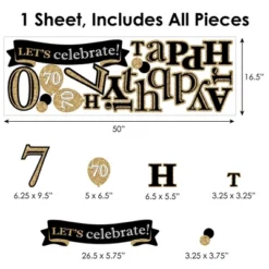 Big Dot Of Happiness Adult 70th Birthday - Gold - Peel And Stick Birthday Party Decoration - Wall Decals Backdrop 13 Big Dot Of Happiness Adult 70th Birthday - Gold - Peel And Stick Birthday Party Decoration - Wall Decals Backdrop -Home Decor Store GUEST 775f38b9 590d 4dd6 8ed5 f753b1fa3b3d