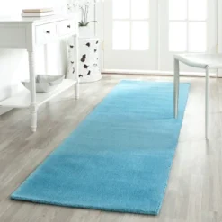 2'3"x12' Tufted Solid Runner Rug Turquoise - Safavieh