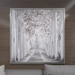 Canvas Landscape Trees Framed Wall Art With Silver Frame White - Olivia & May -Home Decor Store GUEST 785472e8 66b2 4ca3 9f95 d32e19ea9509