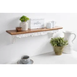 28" X 6" Abberly Wood Decorative Wall Shelf Rustic Brown - Kate & Laurel All Things Decor -Home Decor Store GUEST 7abf9855 9d51 4257 96b4 8ad26137f4cb