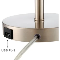 360 Lighting Heyburn Modern Accent Table Lamps 20" High Set Of 2 Brushed Nickel With USB And AC Power Outlet In Base White Cylinder Shade For Desk 15 360 Lighting Heyburn Modern Accent Table Lamps 20" High Set Of 2 Brushed Nickel With USB And AC Power Outlet In Base White Cylinder Shade For Desk -Home Decor Store GUEST 7afcd9c2 38ba 45db 9d8f 97492bd56cb6