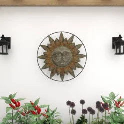 Metal Sunburst Indoor Outdoor Wall Decor With Distressed Copper Like Finish Brown - Olivia & May 25 Metal Sunburst Indoor Outdoor Wall Decor With Distressed Copper Like Finish Brown - Olivia & May -Home Decor Store GUEST 7b89ccf0 54ca 42f9 ae01 6fda22955e62