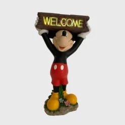Disney 22.25" Mickey Mouse Solar Resin/Stone Statue With A Welcome Sign -Home Decor Store GUEST 7c90f02f 3d6f 49f1 8442 52e319036704