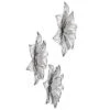 Set Of 3 Collection Of Floral Blooms Metal Wall Sculpture With Open Wire Petals White/Brown/Black - StyleCrfat -Home Decor Store GUEST 7ce6620c 3947 472d a493 922ba154c5e0