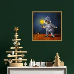 16" X 16" The Night Before Christmas Mouse By Lucia Heffernan Framed Canvas Wall Art - Amanti Art -Home Decor Store GUEST 7deccd53 2ed7 4de7 bf98 3e18bae6fbbc