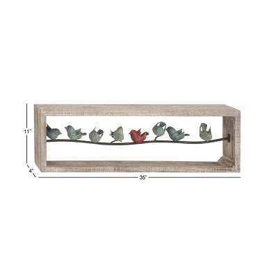 Metal Bird Wall Decor White - Olivia & May 4 Metal Bird Wall Decor White - Olivia & May - Image 2