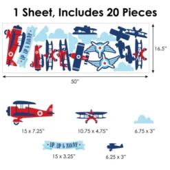 Big Dot Of Happiness Taking Flight - Airplane - Peel And Stick Nursery And Kids Room Vinyl Wall Art Stickers - Wall Decals - Set Of 20 -Home Decor Store GUEST 7fdede44 5192 4cc9 9122 51dbcbf41166