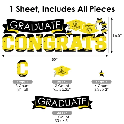 Big Dot Of Happiness Yellow Graduation Party Photo Backdrop - Wall Decals 7 Big Dot Of Happiness Yellow Graduation Party Photo Backdrop - Wall Decals - Image 5