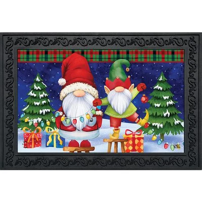 Christmas Gnomes Doormat Holiday Humor Elf Presents 30" X 18" Briarwood Lane 3 Christmas Gnomes Doormat Holiday Humor Elf Presents 30" X 18" Briarwood Lane