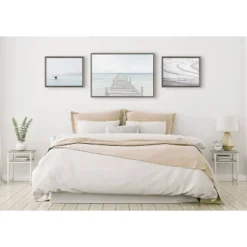 23" X 33" (Set Of 3) Sylvie Ocean Beach Framed Wall Canvas Set Gray - Kate & Laurel All Things Decor -Home Decor Store GUEST 824f63a4 5096 47f6 bea2 83bca92912dd