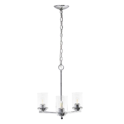 3-Light 15" Classic Contemporary Clear Glass/Metal Hanging Pendant Chandelier - Lalia Home 17 3-Light 15" Classic Contemporary Clear Glass/Metal Hanging Pendant Chandelier - Lalia Home - Image 15