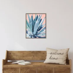 16" X 20" Agave With Coral By Alana Clumeck Framed Canvas Wall Art Gray - Amanti Art -Home Decor Store GUEST 8391dacd 198b 4c03 af16 91cfc3c45763