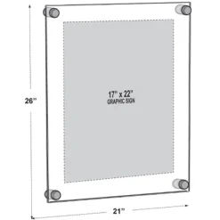 Azar Displays Floating Acrylic Wall Frame With Silver Stand Off Caps: 17" X 22" Graphic Size, Overall Frame Size: 21" X 26" 13 Azar Displays Floating Acrylic Wall Frame With Silver Stand Off Caps: 17" X 22" Graphic Size, Overall Frame Size: 21" X 26" -Home Decor Store GUEST 8392cdce 6828 4e84 ab31 42b1c99f51d1