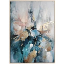 Canvas Abstract Watercolor Blotch Framed Wall Art With Gold Foil Accent Blue - Olivia & May -Home Decor Store GUEST 857d7467 c9cf 40dd b241 c99612b5a642