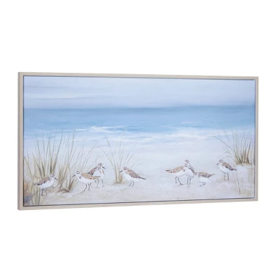 Canvas Bird Handmade Framed Wall Art With Silver Frame Blue - Olivia & May 7 Canvas Bird Handmade Framed Wall Art With Silver Frame Blue - Olivia & May - Image 5