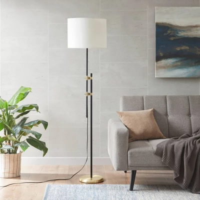 Ellsworth Asymmetrical Floor Lamp Black/Gold - Hampton Hill 4 Ellsworth Asymmetrical Floor Lamp Black/Gold - Hampton Hill - Image 2