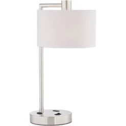 360 Lighting Colby Modern Desk Lamps 21" High Set Of 2 Brushed Nickel With USB And AC Power Outlet In Base White Linen Drum Shade For Bedroom Office 13 360 Lighting Colby Modern Desk Lamps 21" High Set Of 2 Brushed Nickel With USB And AC Power Outlet In Base White Linen Drum Shade For Bedroom Office -Home Decor Store GUEST 86792dc3 db4e 49d0 bc61 cc6c9a1e23d5