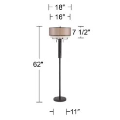 Franklin Iron Works Alamo Industrial Rustic Floor Lamp 62" Tall Bronze Metal Sheer Organza Outer Linen Fabric Inner Double Drum Shade For Living Room 16 Franklin Iron Works Alamo Industrial Rustic Floor Lamp 62" Tall Bronze Metal Sheer Organza Outer Linen Fabric Inner Double Drum Shade For Living Room -Home Decor Store GUEST 87497bf2 97ca 4005 93f7 1d7a653b1bc3