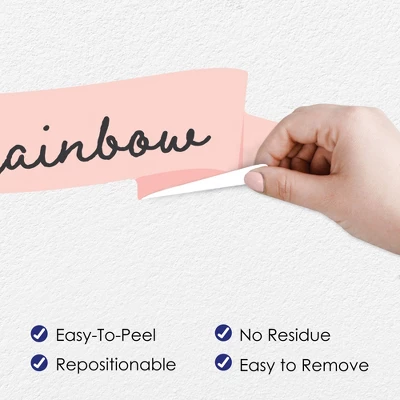 Big Dot Of Happiness Hello Rainbow - Peel And Stick Nursery And Kids Room Vinyl Wall Art Stickers - Wall Decals - Set Of 20 4 Big Dot Of Happiness Hello Rainbow - Peel And Stick Nursery And Kids Room Vinyl Wall Art Stickers - Wall Decals - Set Of 20 - Image 2